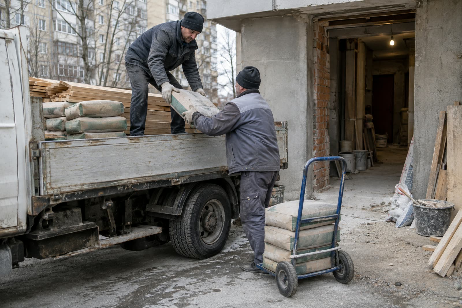 Подача стройматериалов